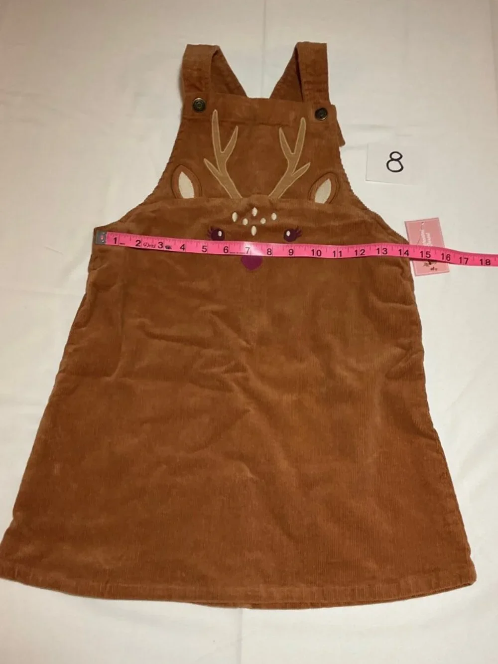 Gymboree Girls Brown Corduroy Overall Jumper Dress Embroidered Deer NWT